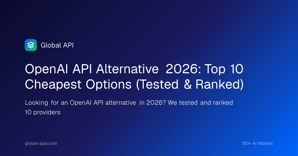 OpenAI API Alternative 2026: Top 10 Cheapest Options (Tested & Ranked)